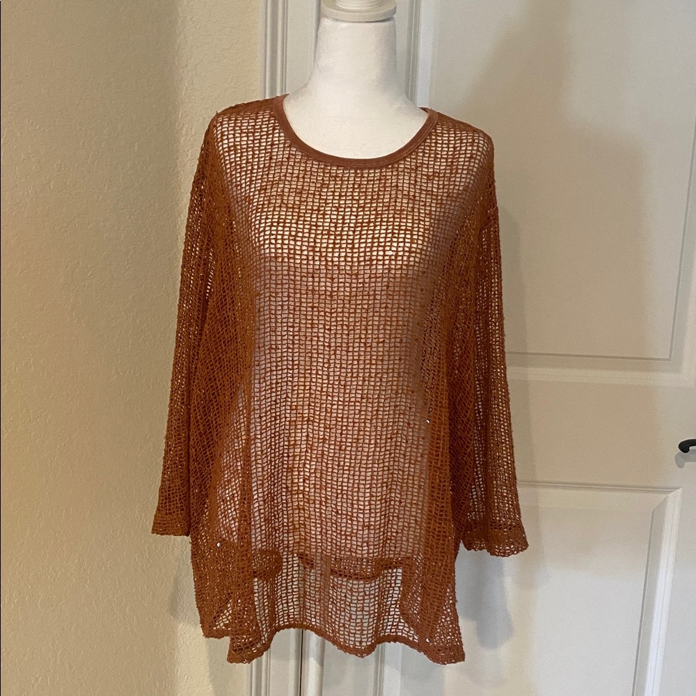 Women's Brown Knit Top